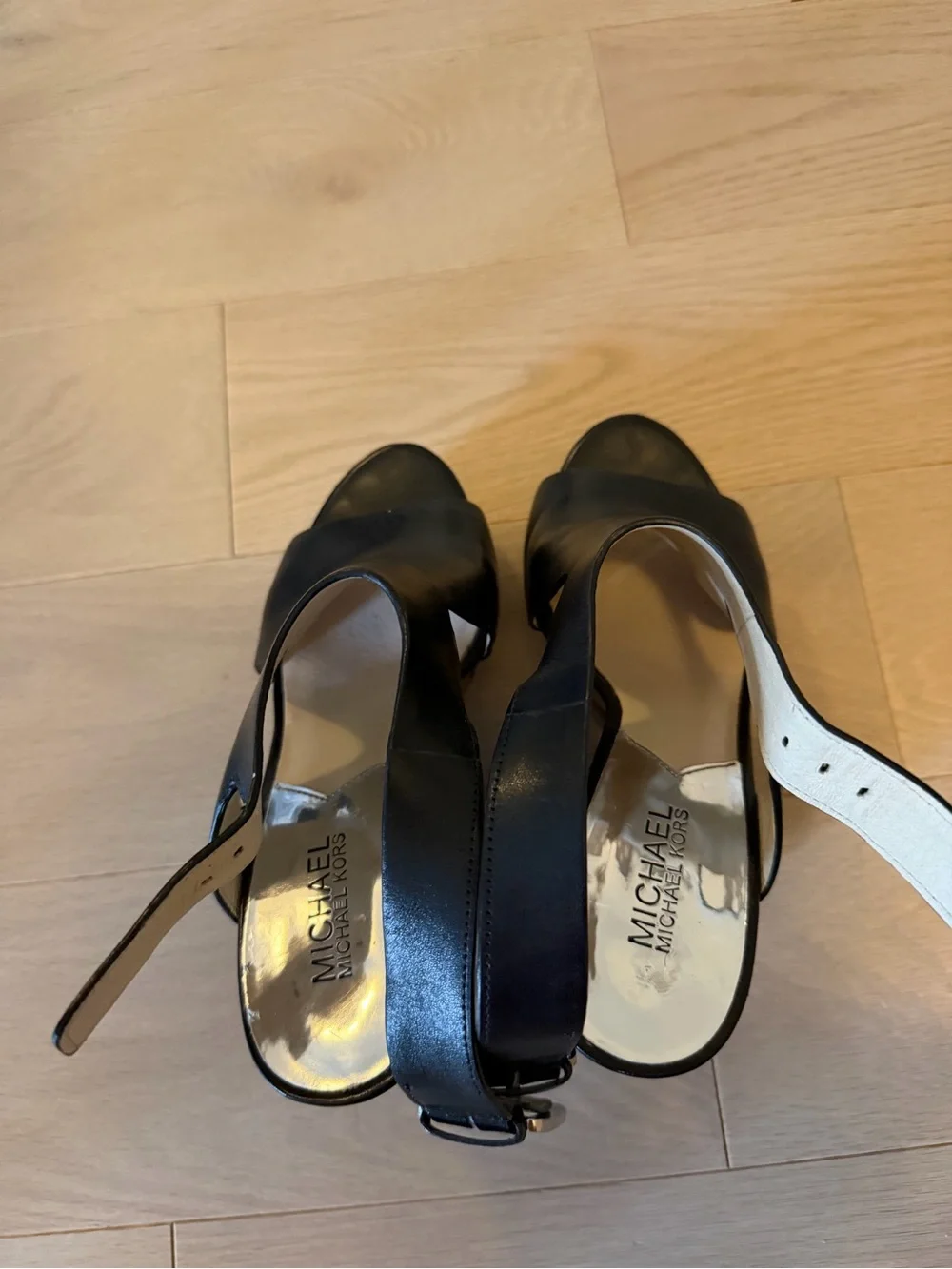 Michael Kors black Women's Wedge Sandals - Sleek Open-Toe Slingback